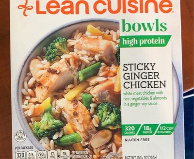 Lean Cuisine Frozen Meal Sticky Ginger Chicken, Balance Bowls Microwave Meal, Frozen Chicken Dinner, Frozen Dinner for One