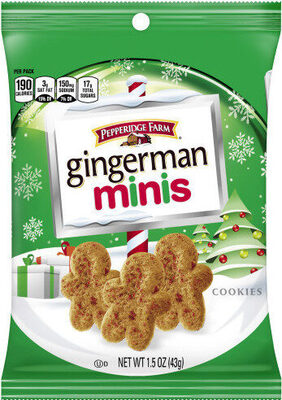 Pepperidge Farm Gingerman Mini Holiday Cookies, 1.5 Oz Bag