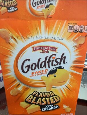 Goldfish Flavor Blasted Xtra Cheddar Crackers, Snack Crackers, 10 oz box