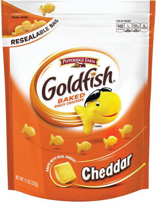 Goldfish Cheddar Crackers, Snack Crackers, 11 oz resealable bag