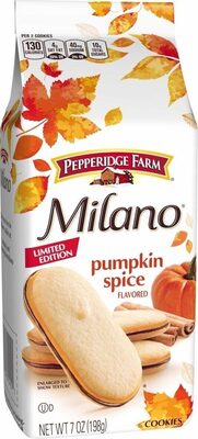 Pepperidge Farm Milano Pumpkin Spice Flavored Cookies, 7 Oz Bag