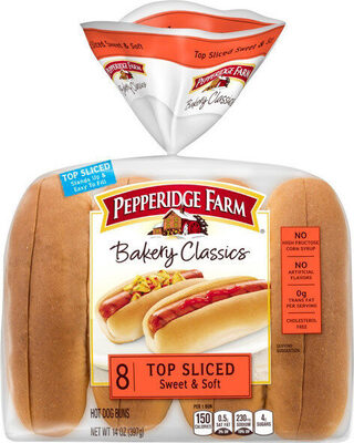 Pepperidge Farm Sweet Hawaiian Hot Dog Buns, Top Sliced, 8-Pack Bag