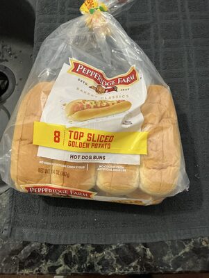 Pepperidge Farm Golden Potato Hot Dog Buns, Top Sliced, 8-Pack Bag