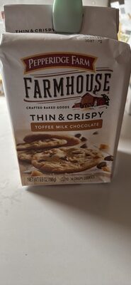 Pepperidge Farm Farmhouse Thin & Crispy Toffee Milk Chocolate Cookies, 6.9 oz. Bag