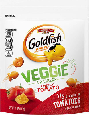 Pepperidge Farm Goldfish Veggie crackers, Cheesy Tomato,  4oz. Resealable Bag
