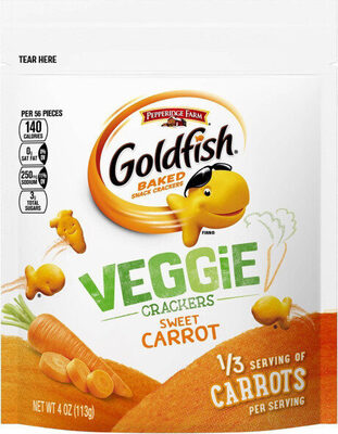 Pepperidge Farm Goldfish Veggie Crackers, Sweet Carrot, 4 oz. Resealable Bag