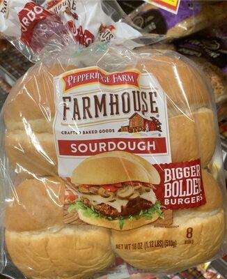 Pepperidge Farm Farmhouse Sourdough Hamburger Buns, 8-Pack Bag