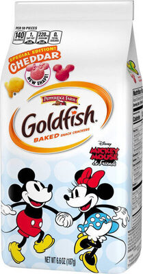 Goldfish Special Edition Disney Mickey and Minnie Mouse Cheddar Crackers, Snack Crackers, 6.6 oz bag