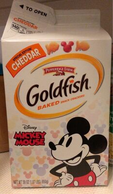 Goldfish Disney Mickey Mouse Cheddar Crackers, Snack Crackers, 30 oz carton