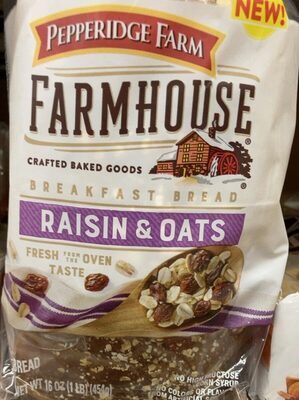 Pepperidge Farm Farmhouse Raisin and Oats Breakfast Bread, 16 oz. Bag