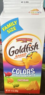 Goldfish Colors Cheddar Crackers, Snack Crackers, Family Size 14 oz. Carton