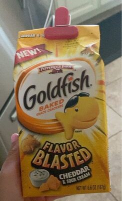 Goldfish Flavor Blasted Cheddar and Sour Cream Crackers, Snack Crackers, 6.6 oz bag