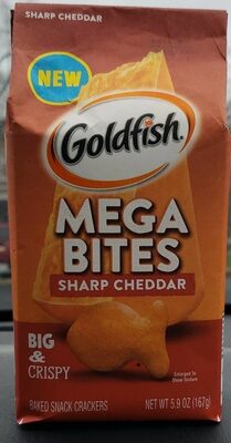 Goldfish Mega Bites Sharp Cheddar Cheese Crackers, 5.9 Oz Bag