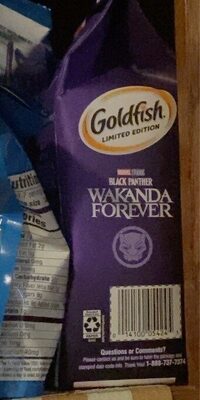Goldfish Marvel Studios Black Panther: Wakanda Forever Cheddar Crackers, Snack Crackers, 6.6 oz bag