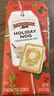 Pepperidge Farm Chessmen Holiday Nog Flavored Butter Cookies, 6.4 Oz Bag