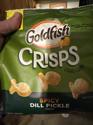 Goldfish Crisps Spicy Dill Pickle Flavored Baked Chip Crackers, 6.25 Oz Bag