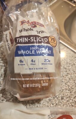 Pepperidge Farm Whole Grain Thin-Sliced 100% Whole Wheat Bread, 14 Oz Loaf