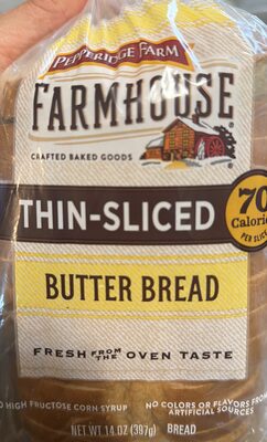 Pepperidge Farm Farmhouse Thin-Sliced Butter Bread, 14 Oz Bag
