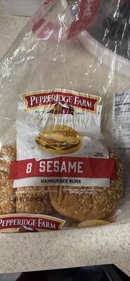 Pepperidge Farm Sesame Topped Hamburger Buns, 8-Pack Bag