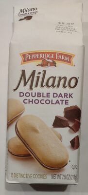 Pepperidge Farm Milano Double Dark Chocolate Cookies, 7.5 OZ Bag (15 Cookies)