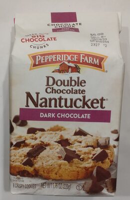 Pepperidge Farm Nantucket Crispy Double Dark Chocolate Chunk Cookies, 7.75 Oz Bag (8 Cookies)