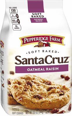 Pepperidge Farm Santa Cruz Soft Baked Oatmeal Raisin Cookies, 8.6 OZ Bag (8 Cookies)