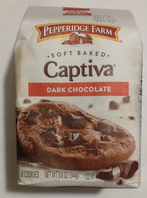 Pepperidge Farm Captiva Dark Chocolate Cookies, 8 Soft Baked Cookies, 8.6 oz. Bag