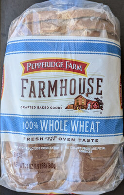 Pepperidge Farm Farmhouse 100% Whole Wheat Bread, 24 Oz Loaf