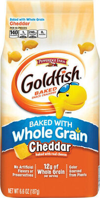 Goldfish Baked with Whole Grain Cheddar Cheese Crackers, 6.6 Oz Bag