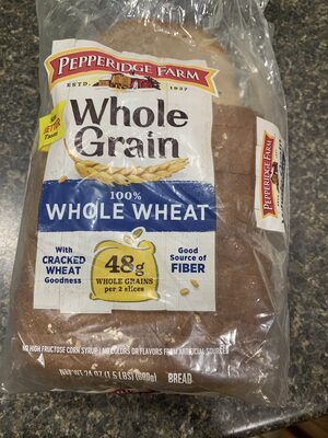 Pepperidge Farm Whole Grain 100% Whole Wheat Bread, 24 Oz Loaf