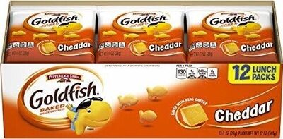 Goldfish Cheddar Crackers, Snack Packs, 1 oz, 12 CT Multi-Pack Tray
