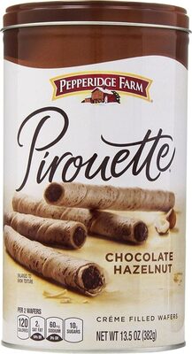 Pepperidge Farm Pirouette Cookies, Chocolate Hazelnut Creme Filled Wafers, 13.5 Oz Tin