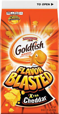 Goldfish Flavor Blasted Xtra Cheddar Cheese Crackers, 30 oz Carton