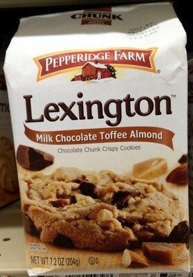 Pepperidge Farm Lexington Crispy Milk Chocolate Toffee Almond Cookies, 7.2 oz. Bag