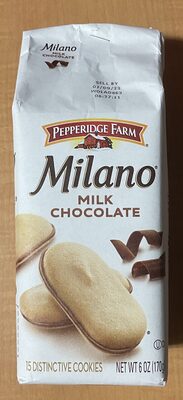 Pepperidge Farm Milano Milk Chocolate Cookies, 6 OZ Bag (15 Cookies)