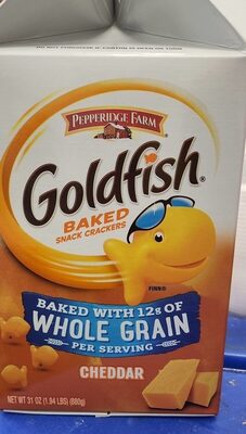 Pepperidge Farm Goldfish Baked Snack Crackers Baked with Whole Grain Cheddar Cheese, 31 Ounces, Pack of 6