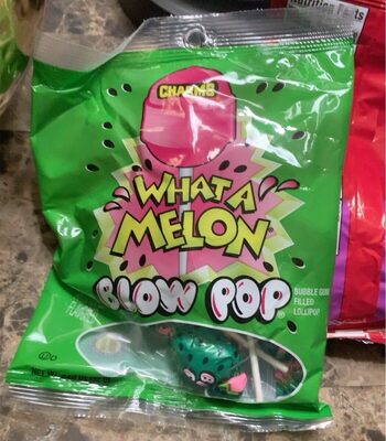 What A Melon Bubble Gum Filled Lollipop, What A Melon