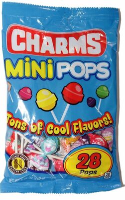 Mini Pops, Watermelon, Blue Razz, Bubble Gum, Cherry, Grape, Orange, Strawberry, Green Apple, Tropical Fruit Punch, Banana, Cotton Candy, Strawberry Lemonade, Orange Creme, Birthday Cake, Root Beer Float, Apple Pie, Mango, Limeade