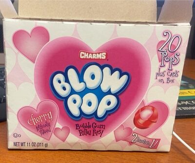 Cherry Bubble Gum Filled Pops, Cherry