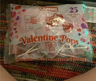 Cherry Flavored Valentine Pops, Cherry