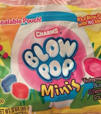 Water Melon, Blue Razz, Cherry, Sour Apple Flavored Blow Pop Minis, Water Melon, Blue Razz, Cherry, Sour Apple