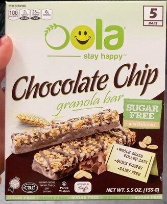 Sugar Free Chocolate Chip Granola Bar, Chocolate
