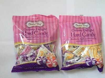 Coastal Bay Confections, Assorted Hard Candy, Blackberry, Peach And Strawberry, Blackberry, Peach And Strawberry
