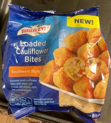 Birds Eye Southwest Style Loaded Cauliflower Bites, Frozen Snacks, 12 OZ Bag