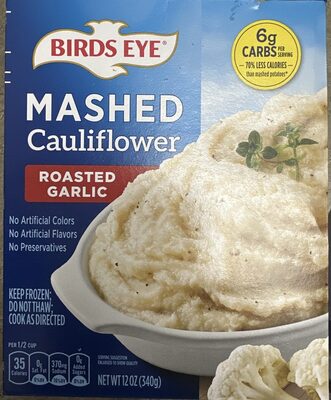 Birds Eye Roasted Garlic Mashed Cauliflower, Frozen Vegetable, 12 oz. Box