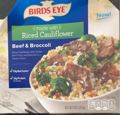 Riced Cauliflower With Tender Beef Strips And Broccoli In A Savory Sauce, Beef & Broccoli