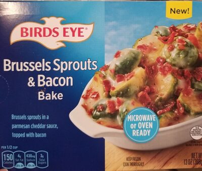 Birds Eye Brussels Sprouts and Bacon Bake, Frozen Side, 13 oz. Box
