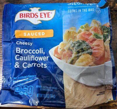 Birds Eye Steamfresh Sauced Cheesy Broccoli, Cauliflower & Carrots, Frozen Vegetables, 10.8 oz. Bag