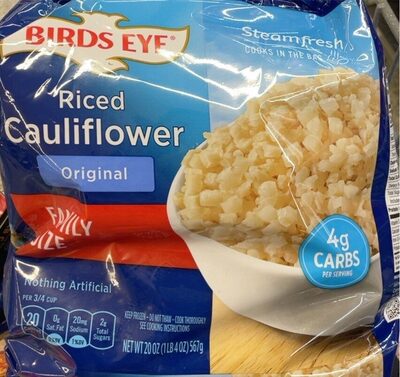 Birds Eye Steamfresh Riced Cauliflower, Frozen Side, 20 oz. Family Size Bag