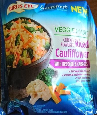 Chicken Flavored With Broccoli & Carrots Riced Cauliflower, Chicken With Broccoli & Carrots